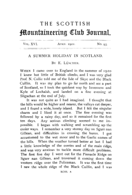 SMCJ Number 93 to 94 - Vol  16 - 1922 cover